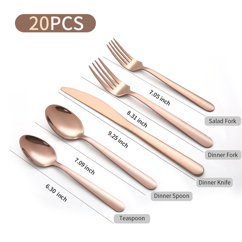 Lorena® Stainless Steel Flatware Set of 20 & Reviews Wayfair